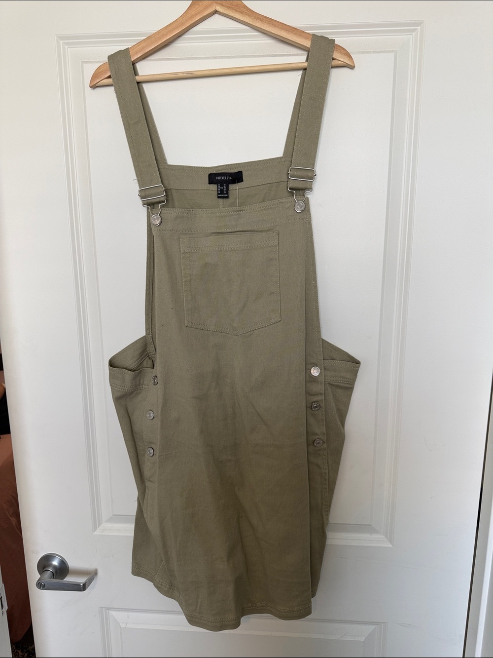 Olive Green Overall Dress